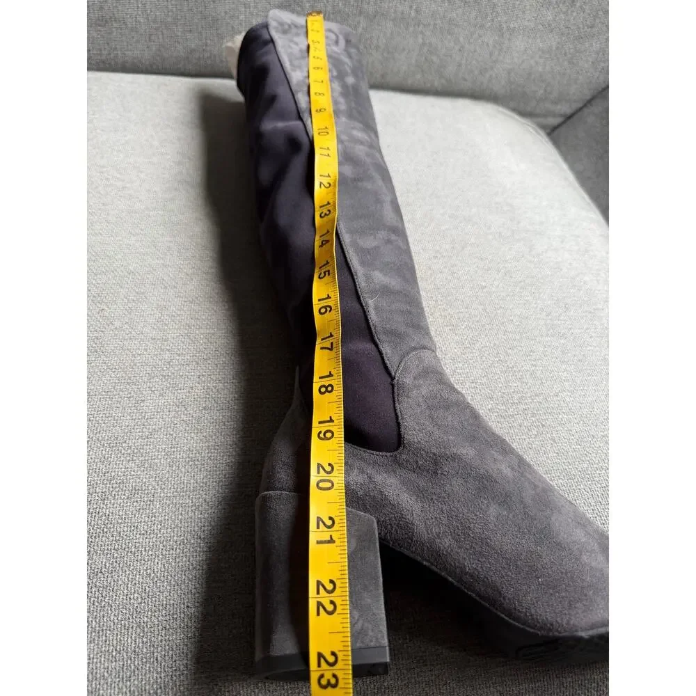 Stuart Weitzman Reserve 5050 Over The Knee Suede Boots Slate Gray 5.5